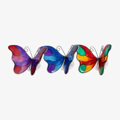 The Range Set of 6 Colorful Butterfly Suncatchers with Suction Cups - Ethically Sourced - Multi