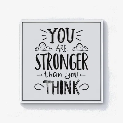 The Range You Are Stronger Than You Think Canvas Print - Black / 76.2cm / White Frame
