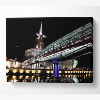 The Range Architects Walkway Canvas Print Wall Art - Yellow / 66.04cm
