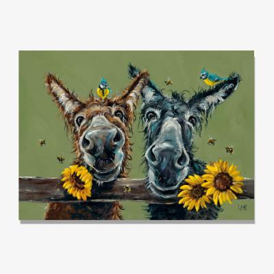 The Range Louise Brown Donkey Duo Canvas - Multicolour