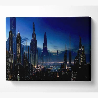 The Range City Of The Future Canvas Print Wall Art - Yellow / 66.04cm