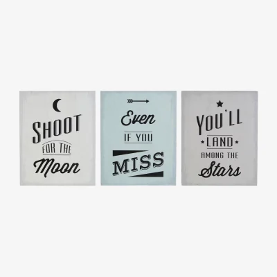 The Range Madera Shoot For The Moon Wall Plaque - Set of 3 - Assorted