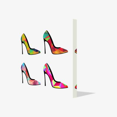 The Range Polygonal shoes Canvas print - White / 90cm