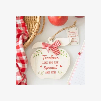 The Range Teacher Appreciation Apple Hanging Decoration - Perfect Gift - Cream
