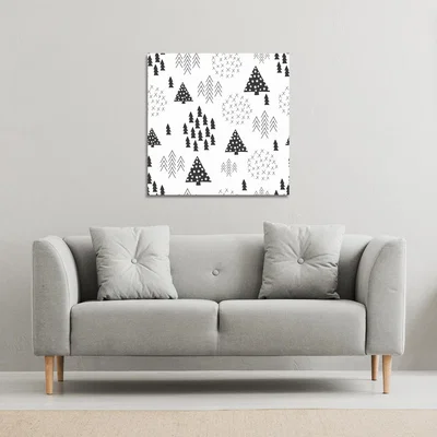 The Range Scandinavian Style Gallery Christmas Canvas - Black / 61cm