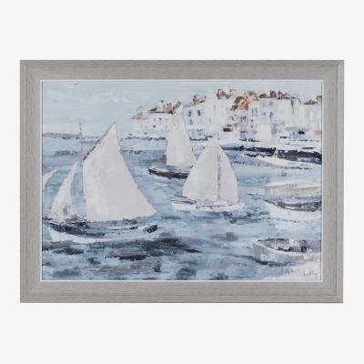 The Range Sailing By The Sea Framed Art - Blue