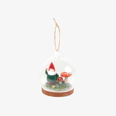 The Range Enchanted Gnome Glass Dome Holiday Ornament - Multicolor