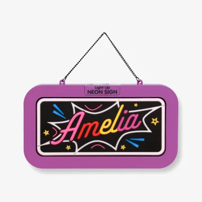 The Range Amelia Pre-personalised Light-Up Neon Bedroom Sign - Pink