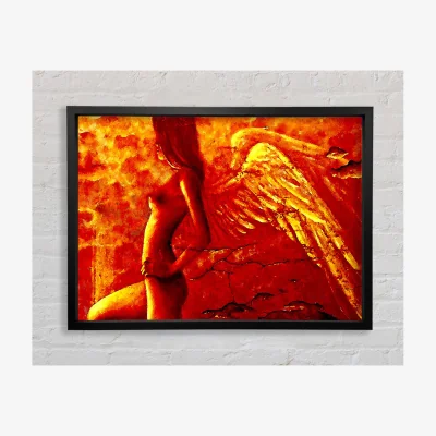 The Range Orange Angel Wings Framed Print Abstract Prints - Black