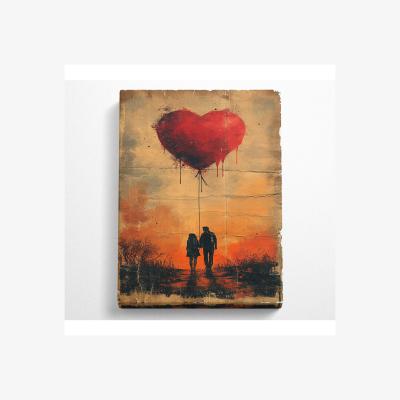 The Range Couple Love Canvas Print - Black / 35.56cm