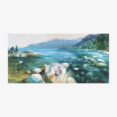 The Range Restful Western Lake Canvas - Blue