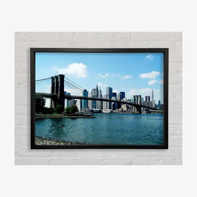 The Range Nyc Brooklyn Blue Framed Print Architecture Prints - Black
