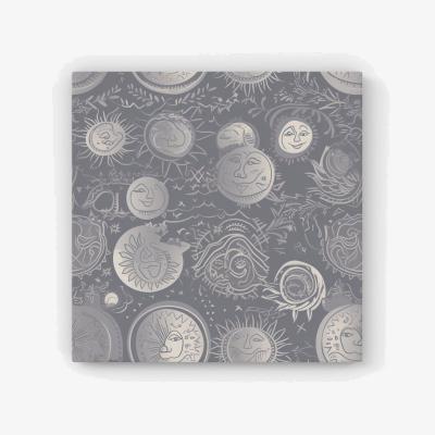 The Range Sun and Moon in Grey HD Metal Print - Grey / 30cm