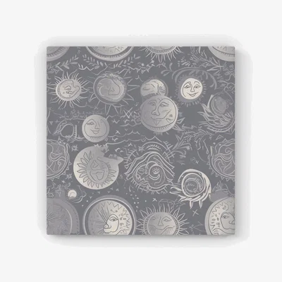 The Range Sun and Moon in Grey HD Metal Print - Grey / 30cm