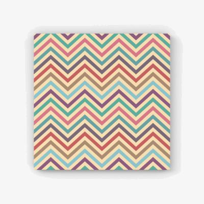 The Range Geometric Vintage Colored Chevron Pattern Canvas Print - Green / 76.2cm