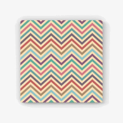 The Range Geometric Vintage Colored Chevron Pattern Canvas Print - Green / 76.2cm