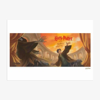 The Range Harry Potter  the Deathly Hallows Book Cover Artwork Limited Edition Art Print - Multi
