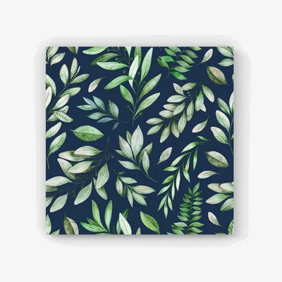 The Range Watercolor Leaves Canvas Print - Green / 101.6cm