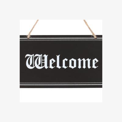The Range Gothic Vintage Welcome Hanging Sign For Home Decor - Black
