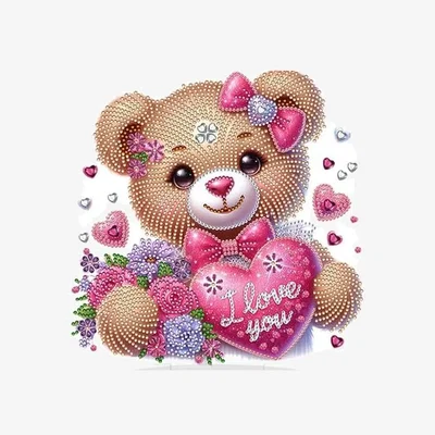 The Range Teddy Bear Diamond Painting Kit - Purple