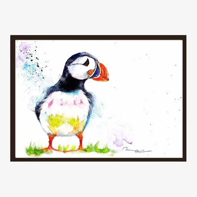 The Range Puffin Framed Wall Art - Black