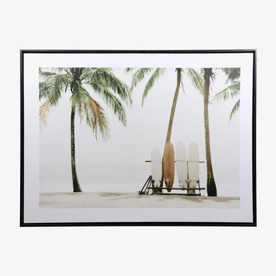 The Range Tropical Beach Landscape Framed Canvas