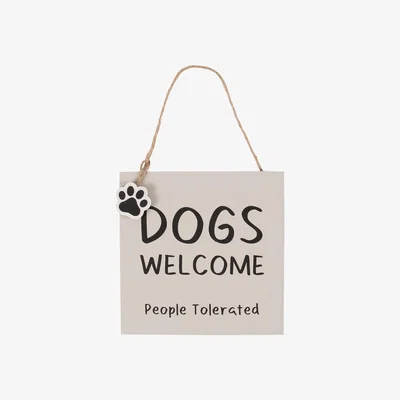The Range Dogs Welcome Hanging Novelty Sign - Neutral