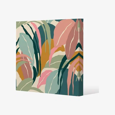 The Range artistic abstract leaves Canvas Print - Yellow / 90cm
