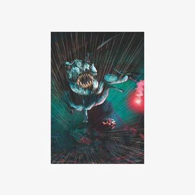 The Range Jurassic Park T-Rex In Rain Limited Edition Art Print - Multi