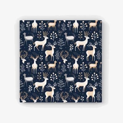 The Range Reindeer, Whimsical, Illustration Pattern HD Metal Print - Blue / 40cm