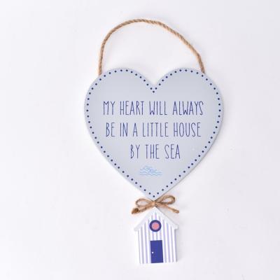 The Range House By The Sea Heart Plaque - Blue