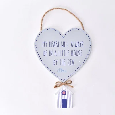 The Range House By The Sea Heart Plaque - Blue