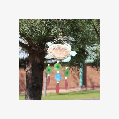 The Range Aqua Turtle  Copis Drop Carving - Nautical Coastal Decor - Multi