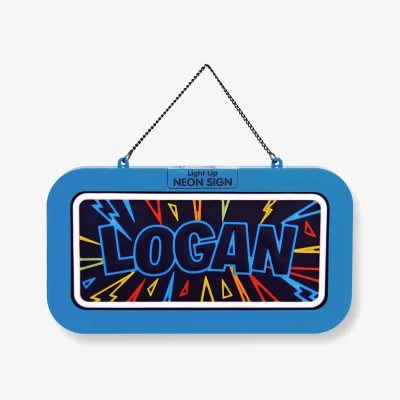The Range Logan Pre-personalised Light-Up Neon Bedroom Sign - Blue