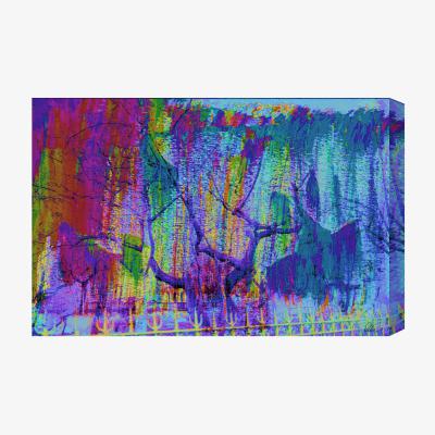 The Range London Tree Growth Graphic Art Wrapped on Canvas - Blue / 152cm
