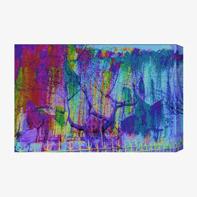 The Range London Tree Growth Graphic Art Wrapped on Canvas - Blue / 152cm