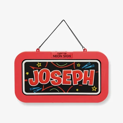 The Range Joseph Pre-personalised Light-Up Neon Bedroom Sign - Black