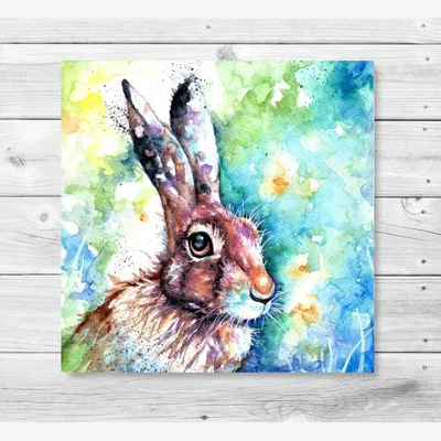 The Range Meadow Hare Canvas Wall Art - Brown / 50cm