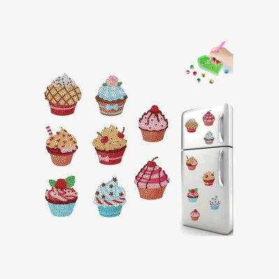 The Range Pack of 6 Cupcake Magnets Diamond Painting Kit - Multi