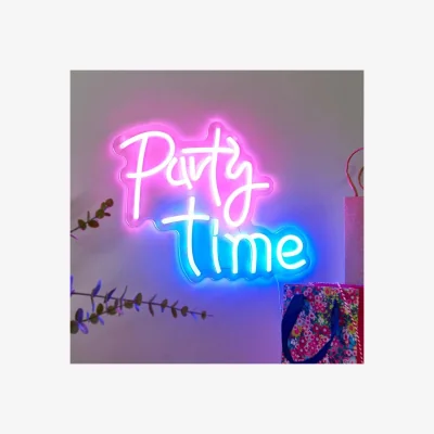 The Range Neon Party Time Wall Art Sign  - Pink,Blue