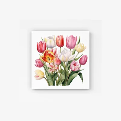 The Range Spring Tuplips In Bloom HD Metal Print - Red / 40cm