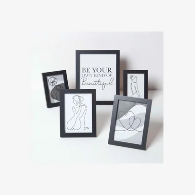 The Range Silhouette Framed Wall Art, Set of 5 - Black