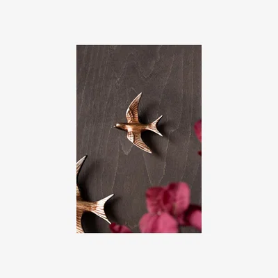 Rockett St George Small Antiqued Copper Swallow Wall Decoration