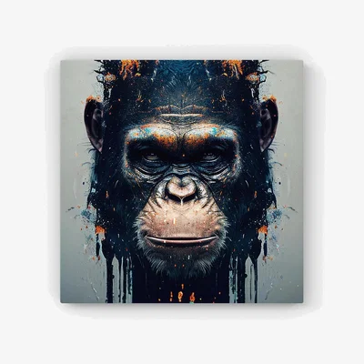 The Range Gorilla Face Splashart Canvas Print - Brown / 25.4cm