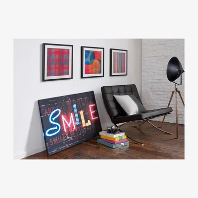 The Range Neon Stripe Framed Printed Image  - Multicoloured