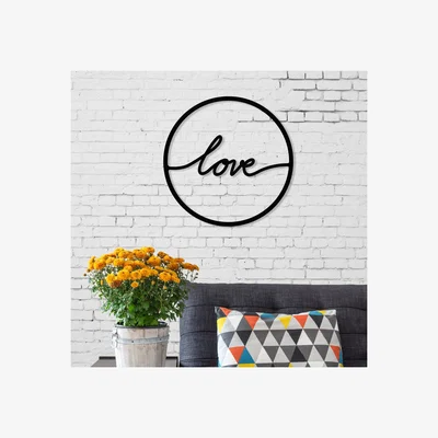 The Range To Love Wall Art No.17 Metal Decorative Object - Black