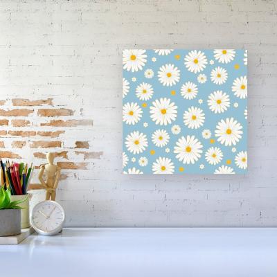 The Range Summer Daisy Pattern Canvas Print - Blue / Medium
