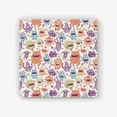 The Range Playful Halloween Monsters HD Metal Print - Purple / 56cm