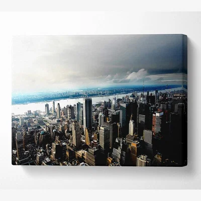 The Range New York City Hudson River Canvas Print Wall Art - Yellow / 35.56cm