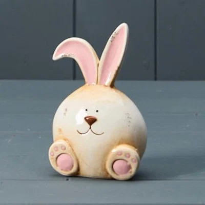 The Range Ceramic Round Sitting Bunny - Pink